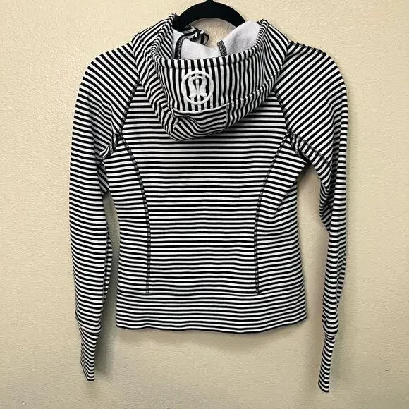 lululemon athletica Black & White Striped Scuba Hoodie - Picture 3 of 5